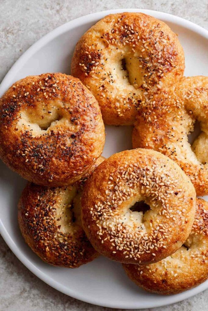 Close Up Air Fryer Bagels – Golden Protein Packed