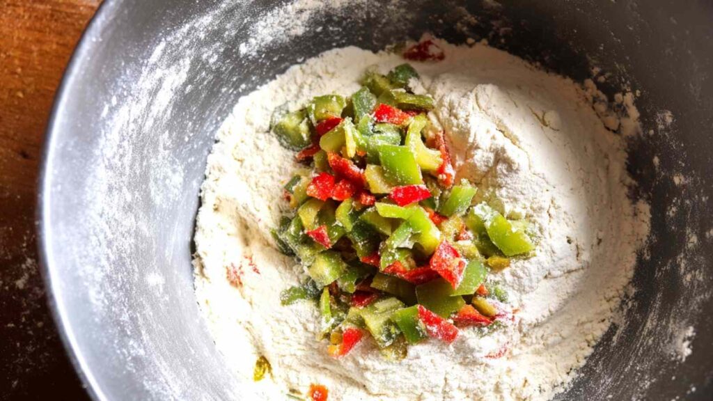 Green Chile in Bagel Dough