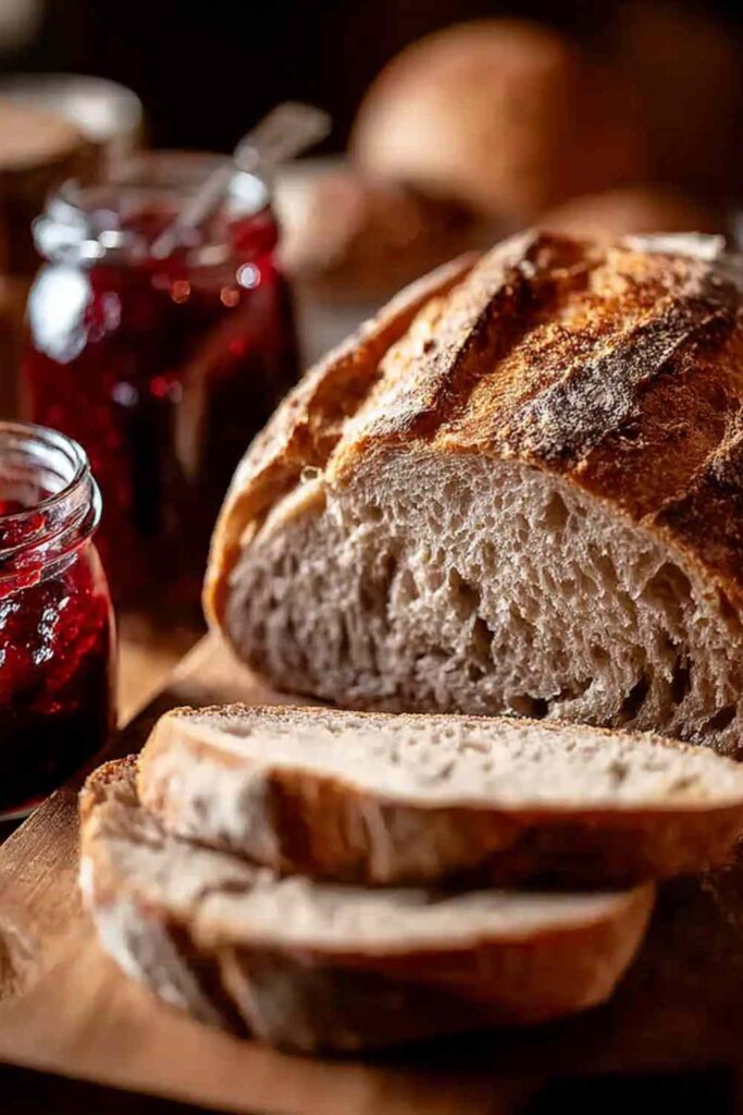 Sliced Bolted Flour Sourdough with Jam