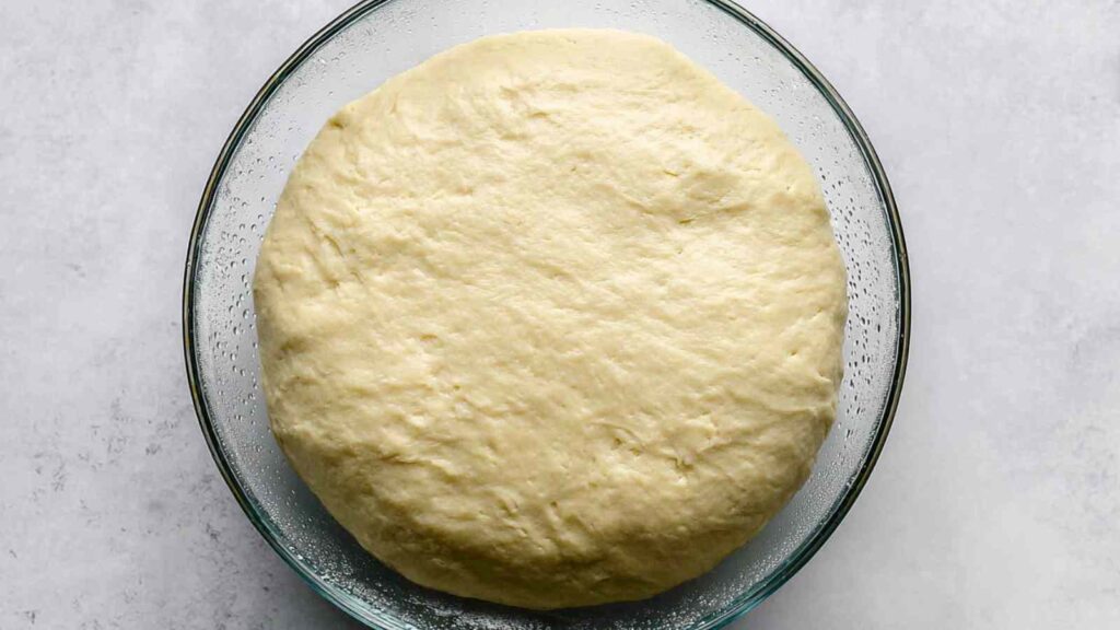 Proofed Onion Bagel Dough Bowl