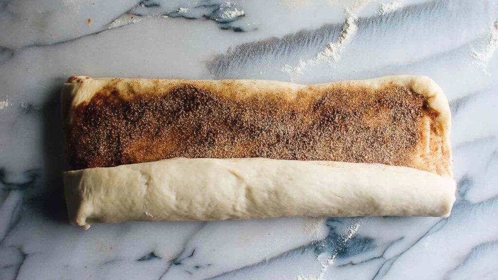 Cinnamon Roll Sourdough – Soft & Gooey Bliss 32 Rolling Up Cinnamon Roll Log