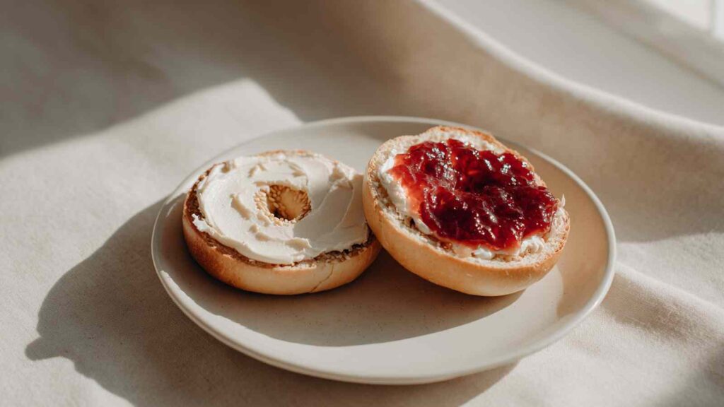 Perfect Air Fryer Toasted Bagels 11 air fryer toasted bagel with cream cheese jam