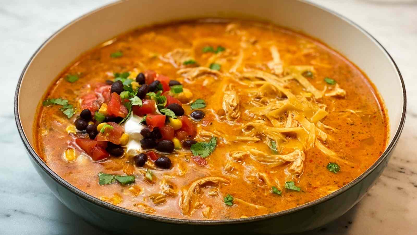 Best Chicken Enchilada Soup Recipe - Creamy High Protein Comfort Food