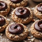 Chocolate Hazelnut Thumbprint Cookies with Nutella centers on cooling rack