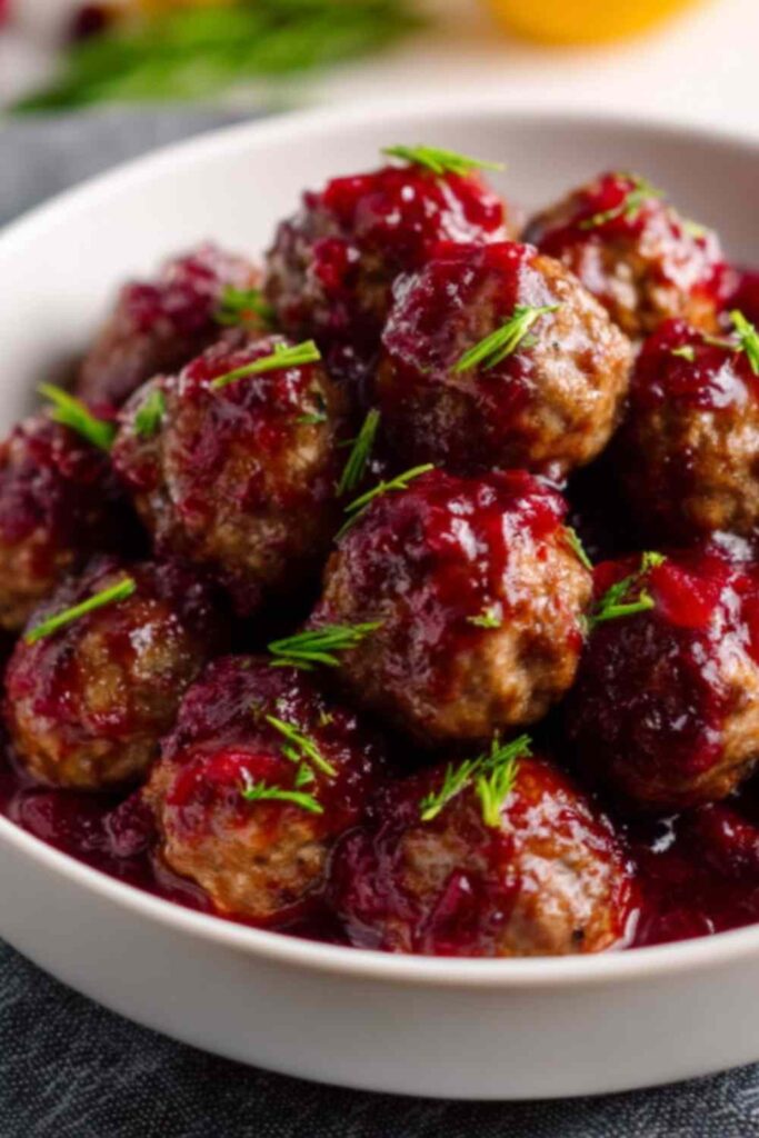 Christmas Cranberry Beef Meatballs