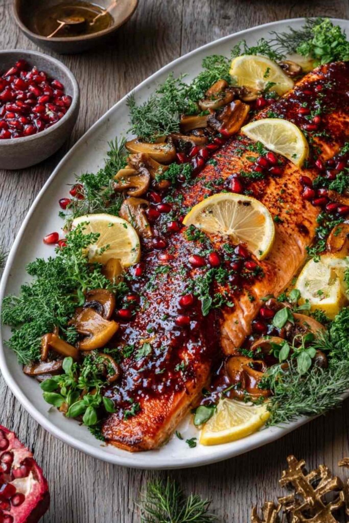 Christmas Salmon with Pomegranate Glaze 2