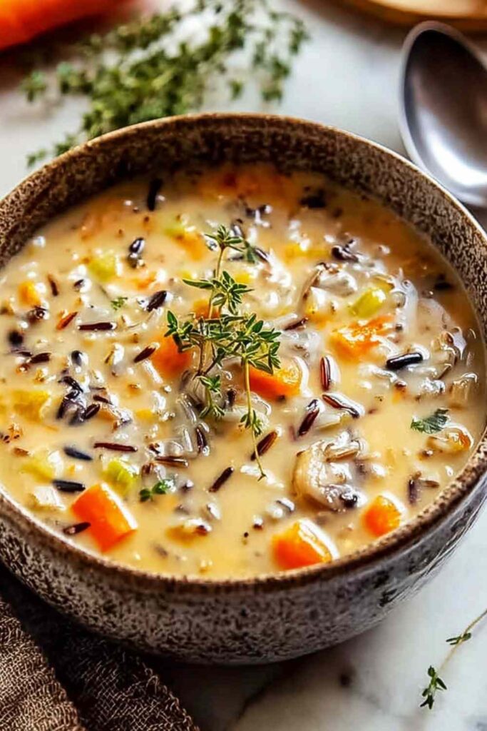 Cozy Autumn Wild Rice Soup - Easy Comfort Food Recipe.