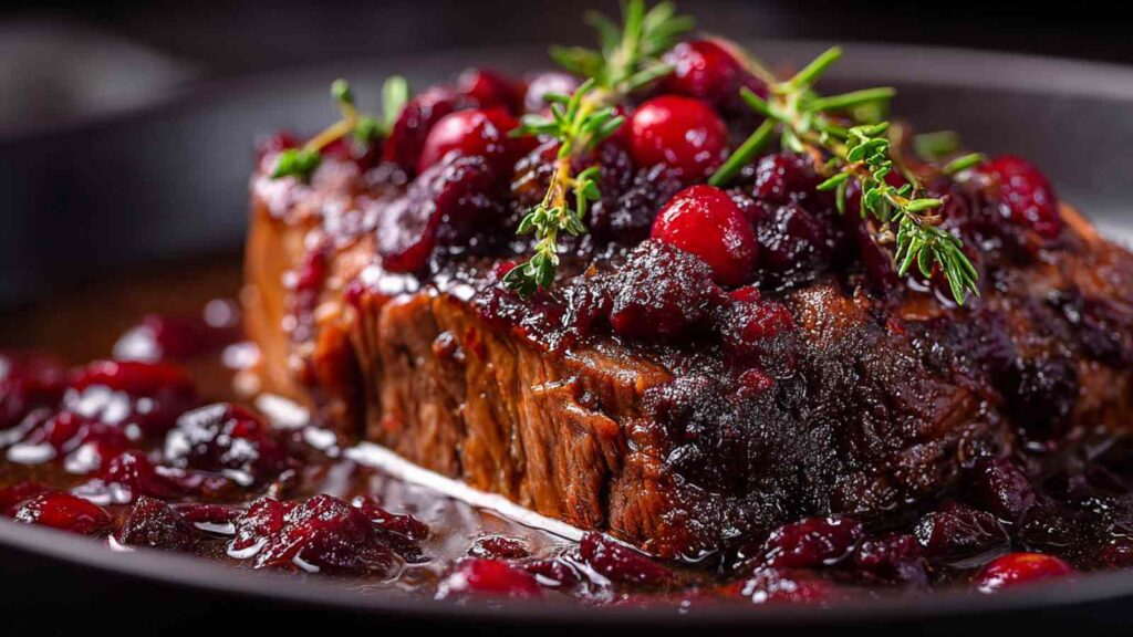 Cranberry Balsamic Roast Beef – Juicy Rustic Perfect for Christmas Dinner