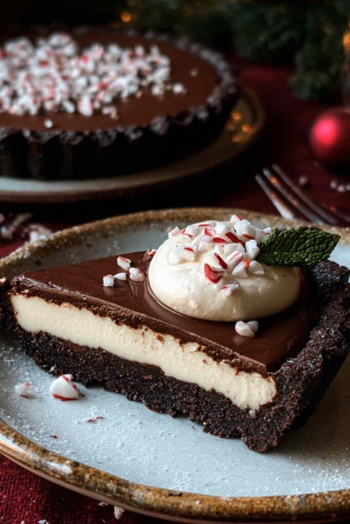 Dark Chocolate Peppermint Mousse Tart