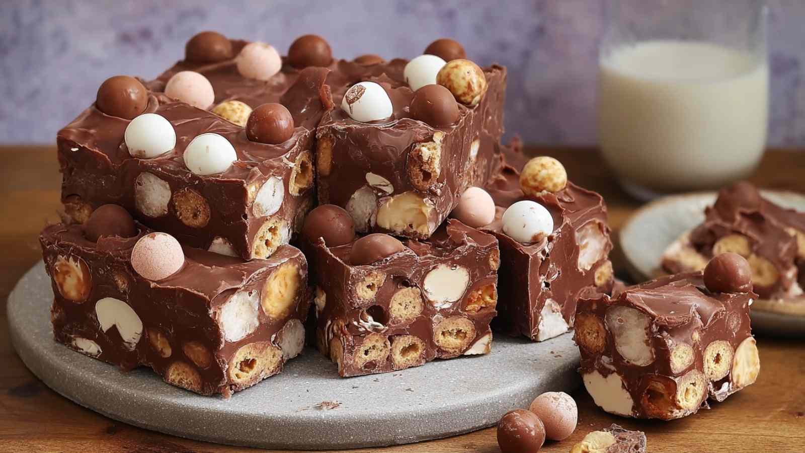 Rich chocolate rocky road packed with Maltesers, marshmallows and biscuits. No baking required - just 4 hours to set! Perfect for parties and gifts.