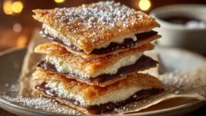 churro saltine toffee pieces with cinnamon sugar coating on white plate