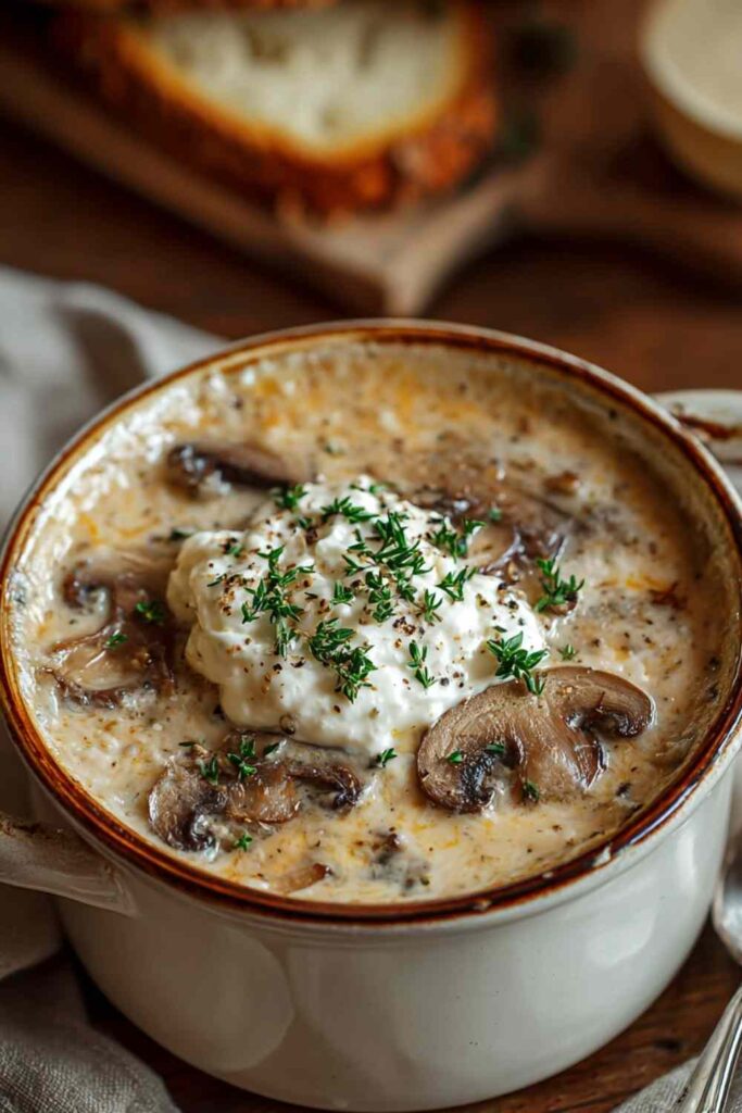 Easy Cottage Cheese Mushroom Soup High Protein Comfort Food Recipe