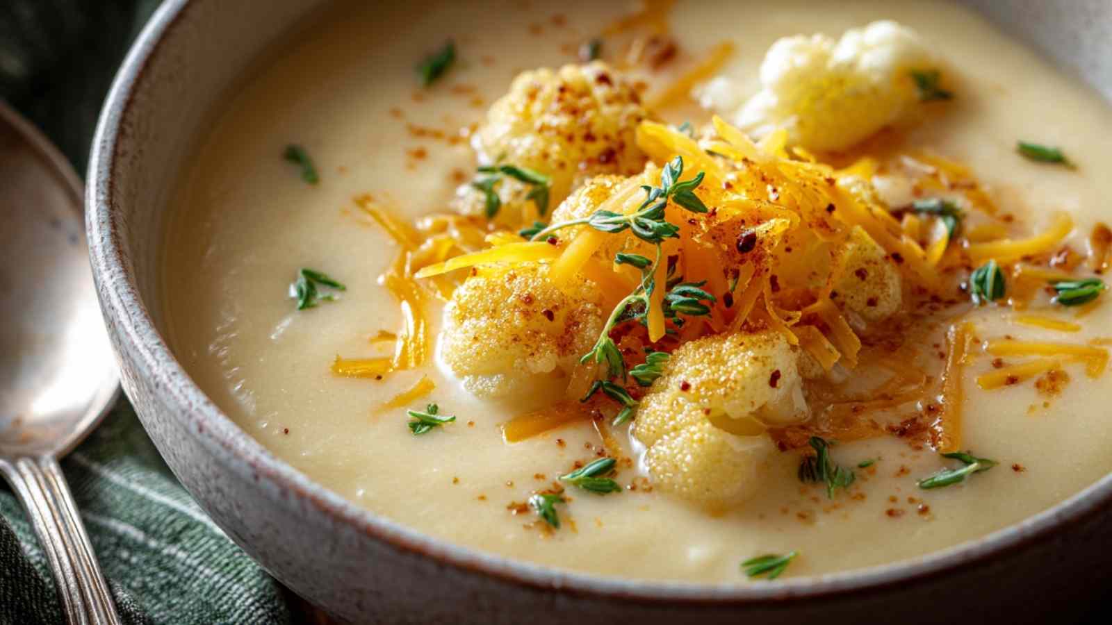 Easy Creamy Cheddar Cauliflower Soup Recipe - Perfect Comfort Food!