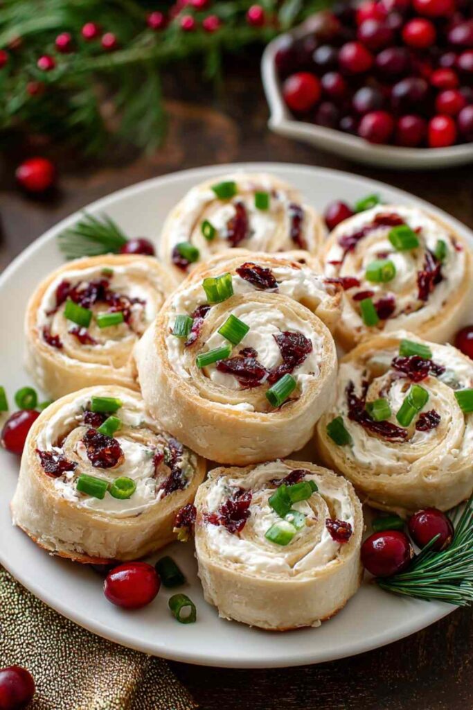 Easy Savory Christmas Cranberry Roll Ups