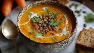 Spiced Carrot and Lentil Soup Easy Spiced Carrot and Lentil Soup Recipe - Healthy Fall Comfort Food