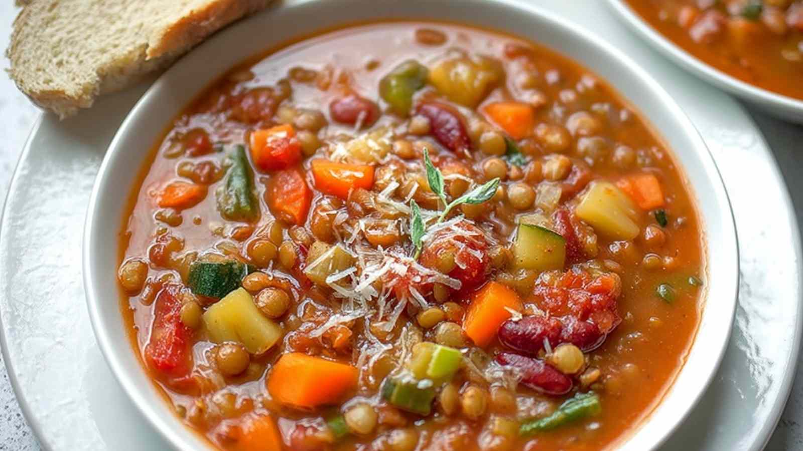 Hearty Minestrone Lentil Soup (High Protein, One-Pot Recipe!)