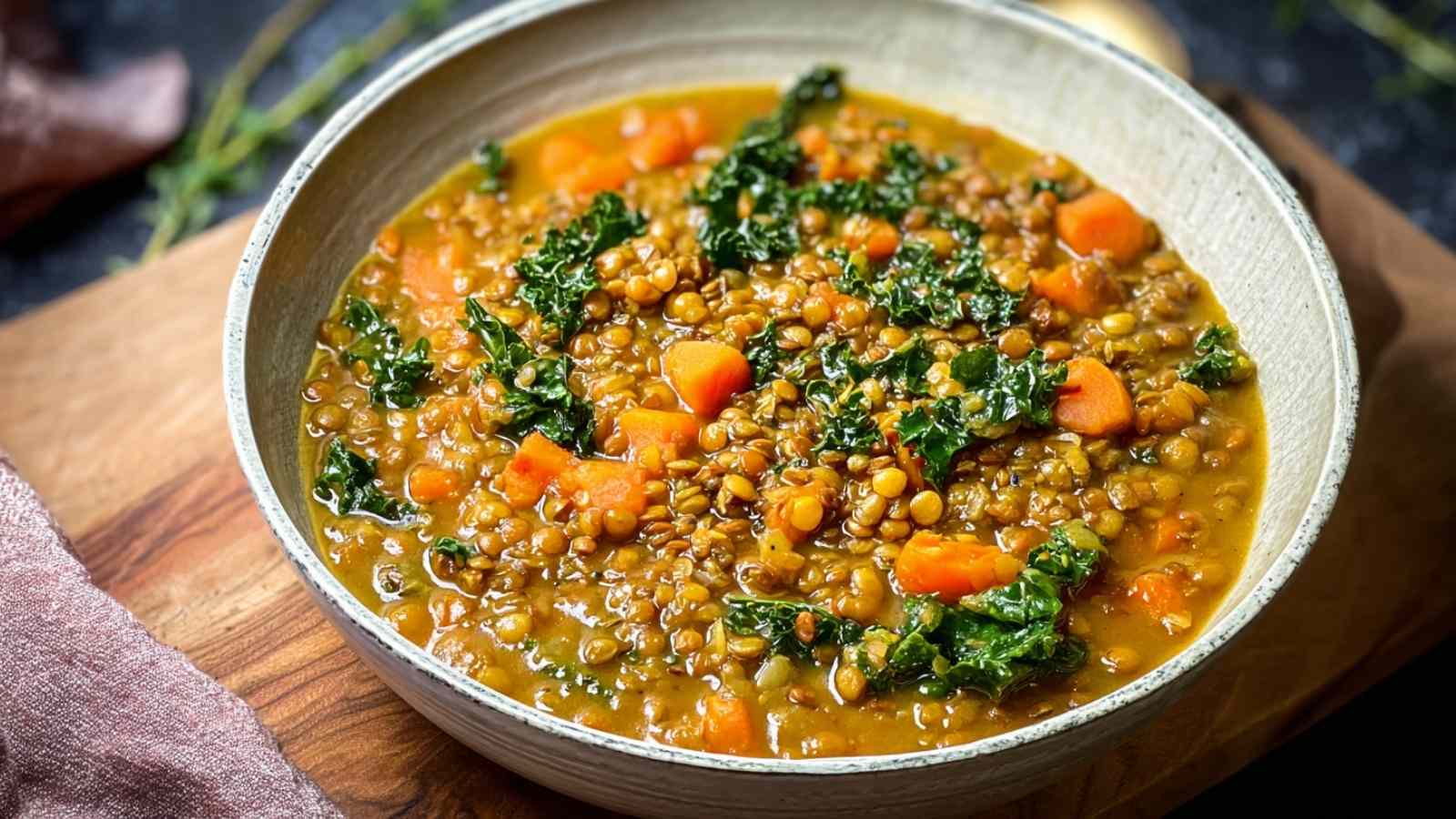 High Protein Lentil Soup (16g Protein Per Bowl!)