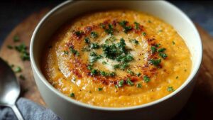 One Pot Creamy Carrot Lentil Soup (High Protein!)