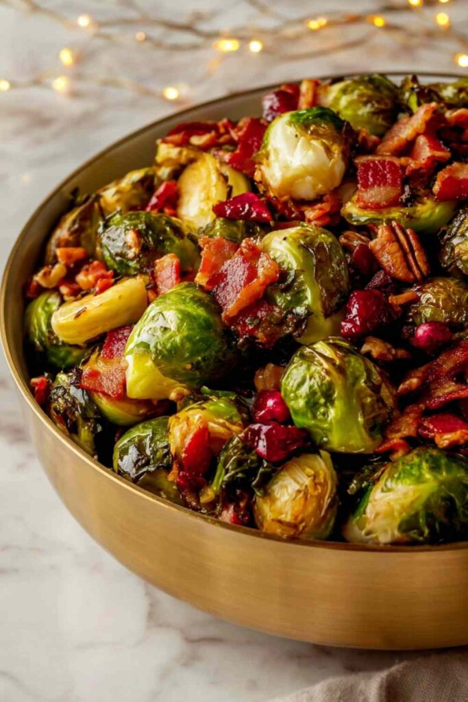 Roasted Sprouts with Cranberries and Feta 1