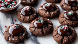 chocolate-thumbprint-cookies-with-ganache-on-cooling-rack