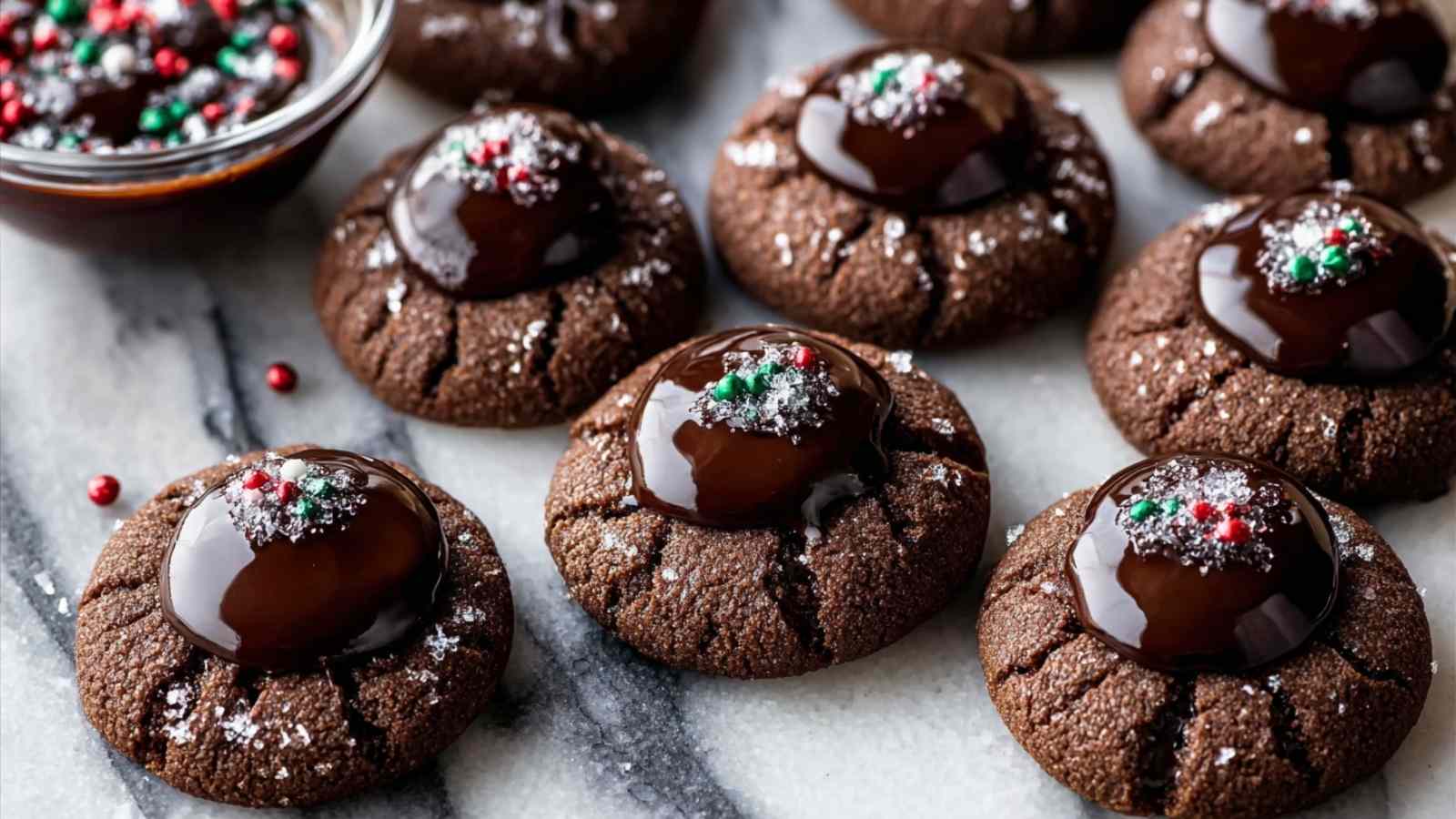 chocolate-thumbprint-cookies-with-ganache-on-cooling-rack