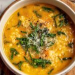 Italian Penicillin Soup Recipe in bowl with herbs and parmesan
