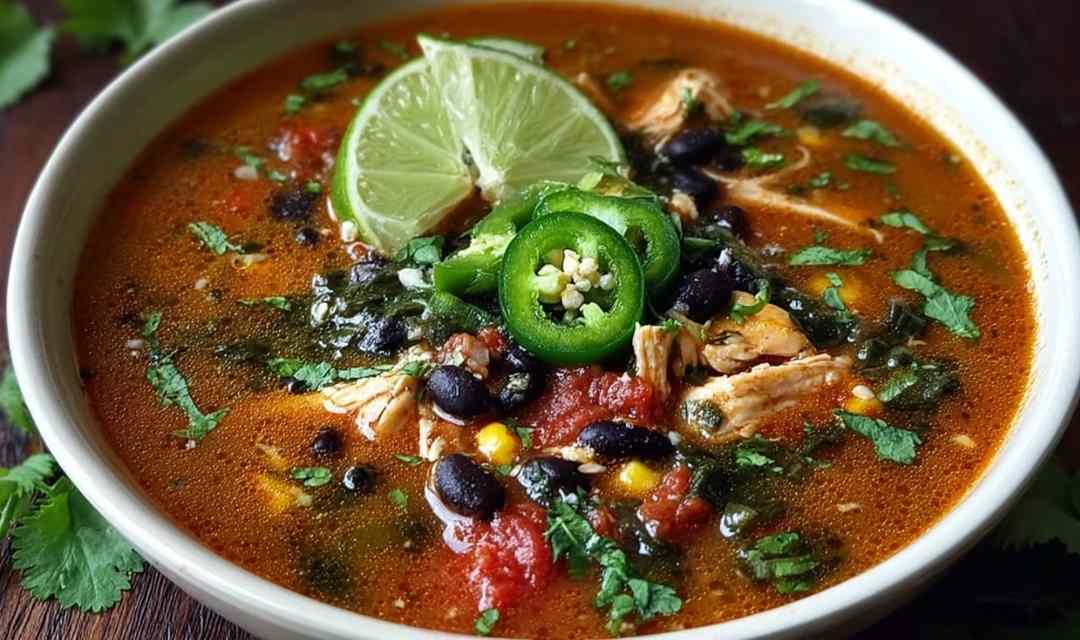 Chicken Poblano and Black Bean Soup