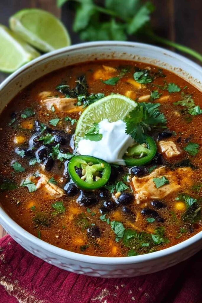Chicken Poblano and Black Bean Soup