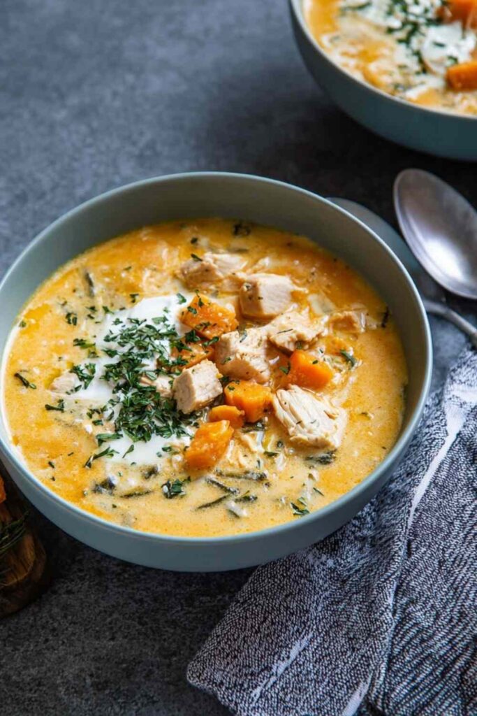 Creamy Chicken Sweet Potato Soup 4 Creamy Chicken Sweet Potato Soup 2
