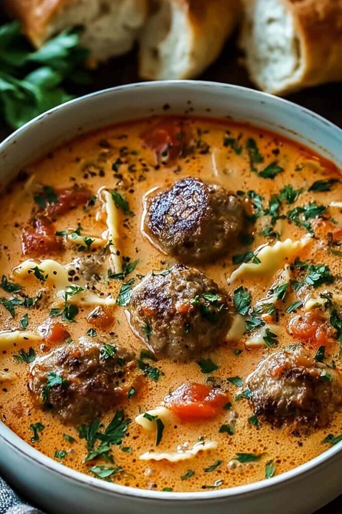 Creamy Italian Meatball Soup