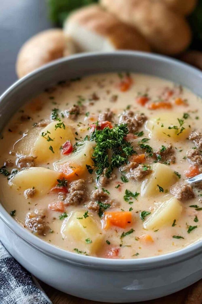 Creamy Potato Hamburger Soup Crockpot 4 Creamy Potato Hamburger Soup Crockpot 2