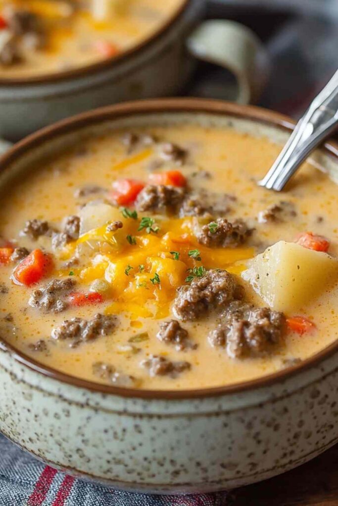 Crockpot Cheeseburger Soup.