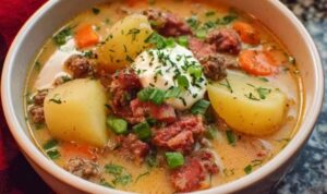 Crockpot Creamy Potato Hamburger Soup Crockpot Creamy Potato Hamburger Soup