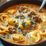 Easy Creamy Sausage Tortellini Soup (One Pot Wonder!).