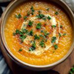 Easy One Pot Creamy Carrot Lentil Soup (Vegan + Gluten Free).