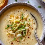 Roasted Garlic Cheddar Cauliflower Soup