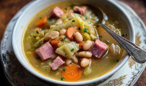 Smoked Ham Hock and Bean Cabbage Soup Smoked Ham Hock and Bean Cabbage Soup also known as Garbure is beloved French dish celebrating simplicity and bold flavors. Slow simmering ham hock infuses broth with smoky richness