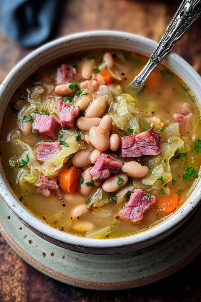 Smoked Ham Hock and Bean Cabbage Soup 4 Smoked Ham Hock and Bean Cabbage Soup
