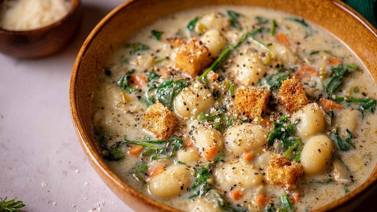 Easy Vegetarian Gnocchi Soup Recipe - Creamy Comfort Bowl
