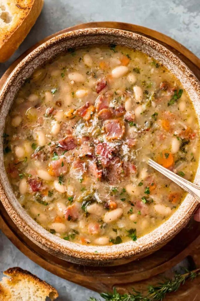 White Bean Soup with Bacon 4 White Bean Soup with Bacon
