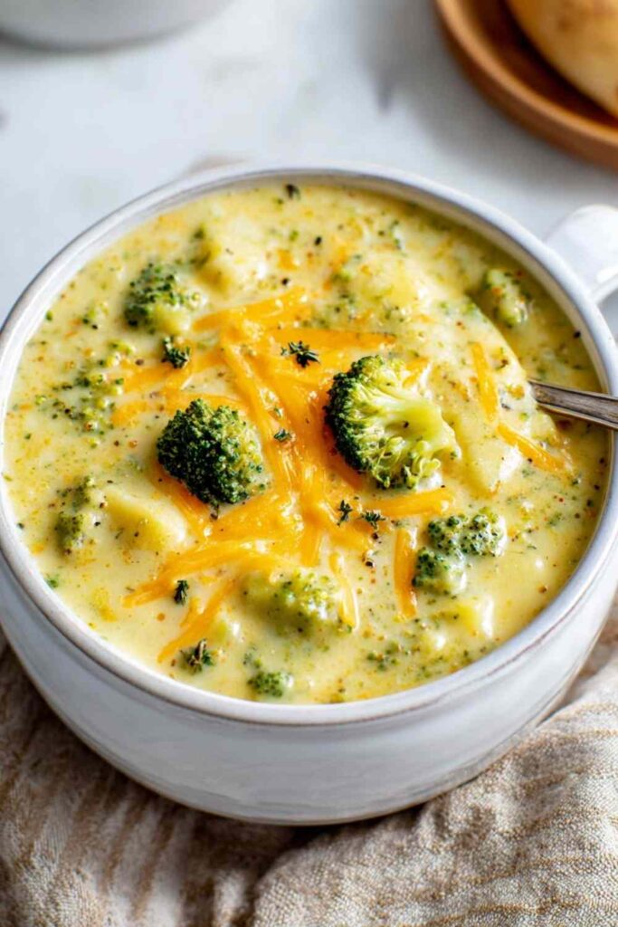 BROCCOLI POTATO CHEESE SOUP