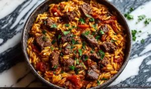 Beef Giouvetsi (Greek Beef Orzo Pasta)