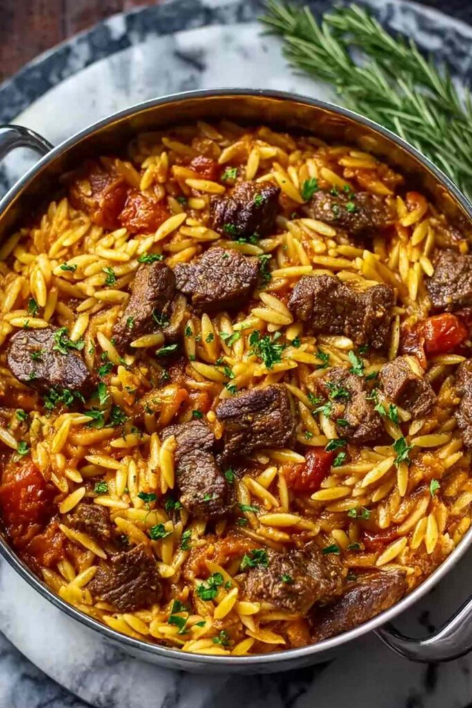 Beef Giouvetsi (Greek Beef Orzo Pasta)