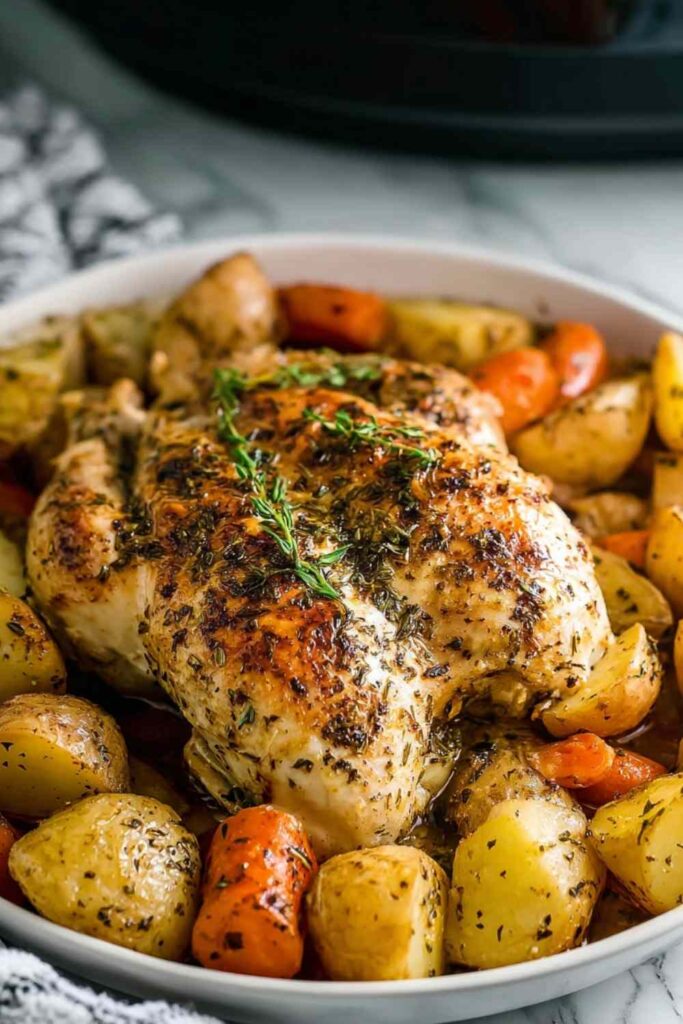 CROCKPOT CHICKEN AND POTATOES