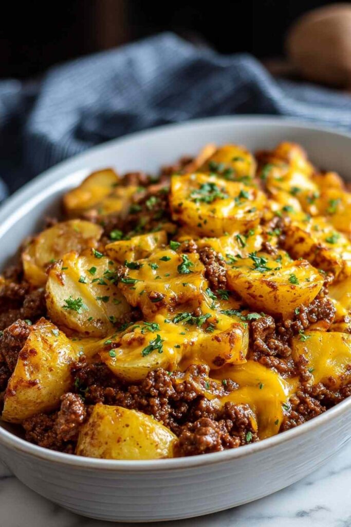 Cheesy Ground Beef and Potatoes
