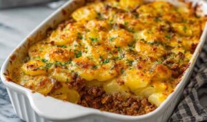 Cheesy Hamburger Potato Casserole