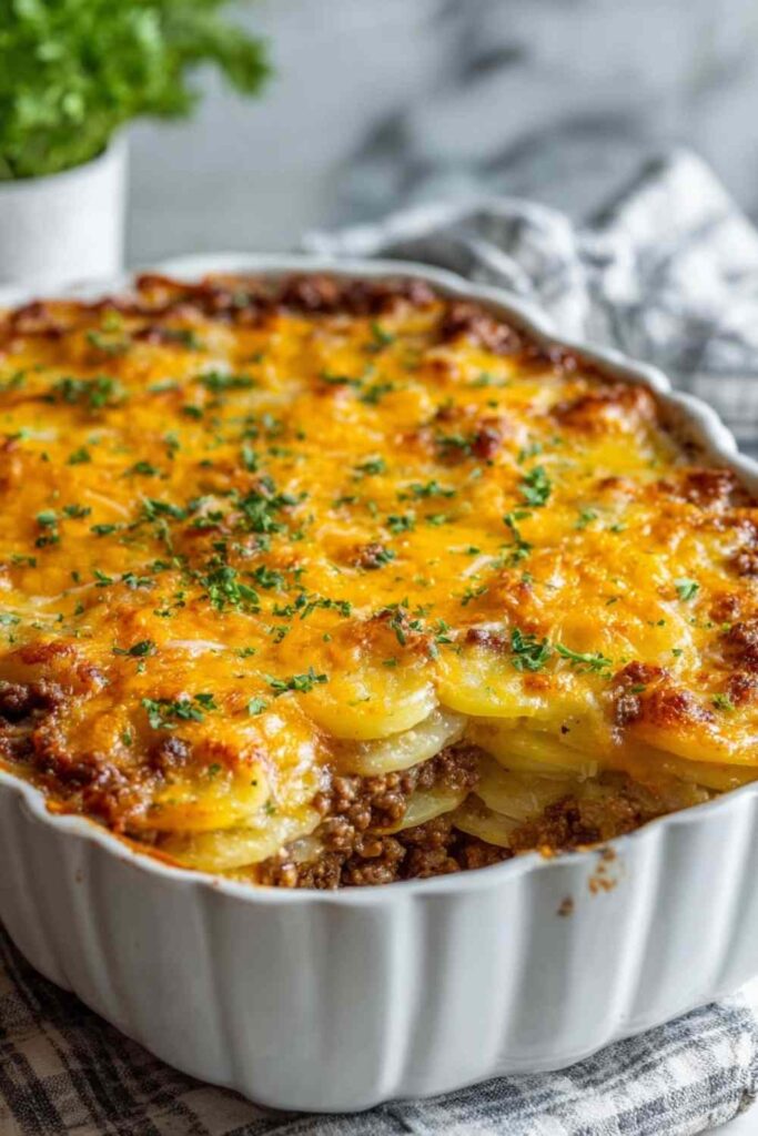 Cheesy Hamburger Potato Casserole