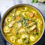 Chicken Pesto Tortellini Soup