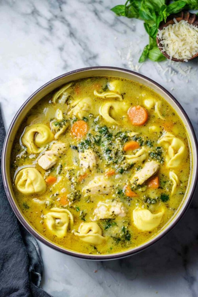 Chicken Pesto Tortellini Soup 2