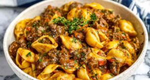 Creamy Beef and Shells